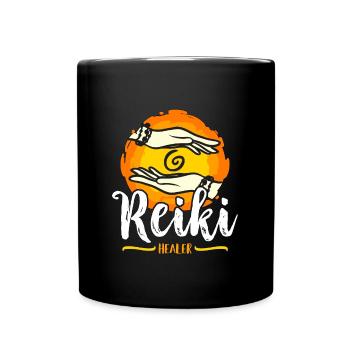 Reiki Healer Meditation Energy Healing Spiritual - Full Colour Mug - black - Front