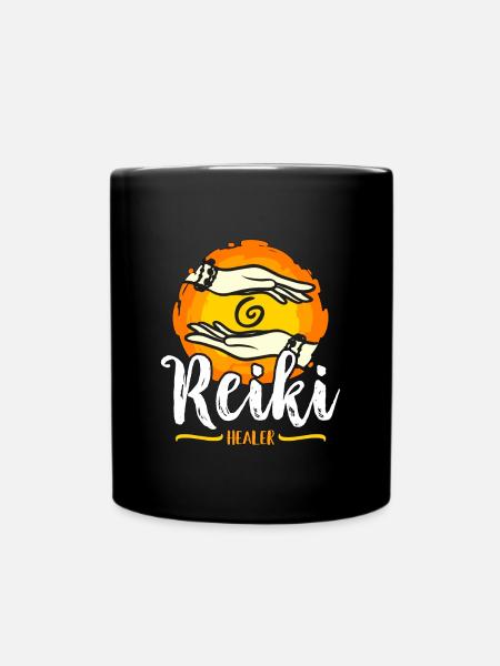 Reiki Healer Meditation Energy Healing Spiritual - Full Colour Mug - black