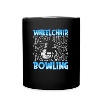Bowling Bowlen Bowler Cool Wheelchair Bowling - Tasse einfarbig - Schwarz - Vorne