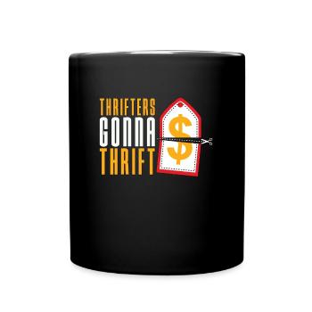 Thrift Shopping Les friperies vont au marché aux puces de friperie - Mug uni - noir - Devant