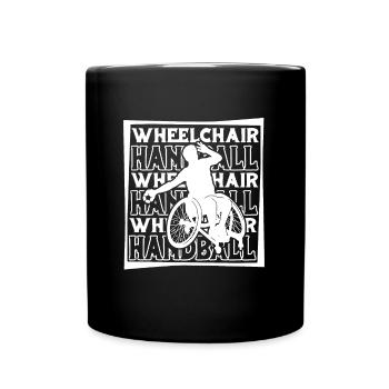 Handball Handballer Rollstuhl - Tasse einfarbig - Schwarz - Vorne
