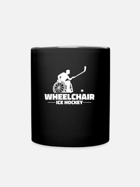 Eishockey Rollstuhl - Tasse einfarbig - Schwarz