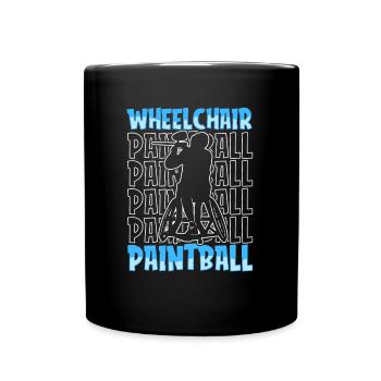 Paintball Rollstuhl - Tasse einfarbig - Schwarz - Vorne