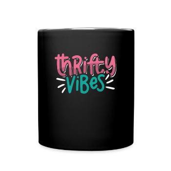 Thrift Shopping Thrifty Vibes Second Hand Thrifter - Full Colour Mug - black - Front