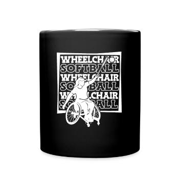 Softball Rollstuhl - Tasse einfarbig - Schwarz - Vorne
