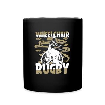 Rugby Wheelchair - Full Colour Mug - black - Front