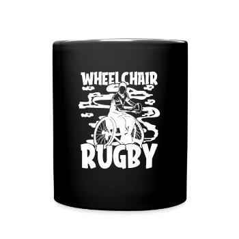 Rugby Wheelchair - Full Colour Mug - black - Front