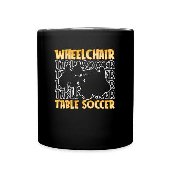 Tischfußball Kicker Rollstuhl - Tasse einfarbig - Schwarz - Vorne
