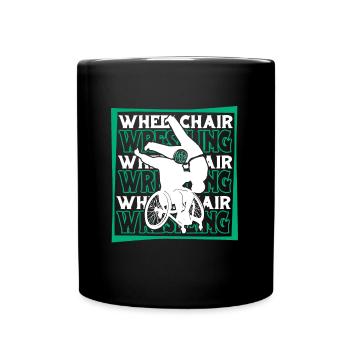 Wrestling Wrestler Rollstuhl - Tasse einfarbig - Schwarz - Vorne