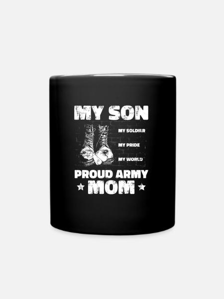 Mom Mutter Sohn - Tasse einfarbig - Schwarz