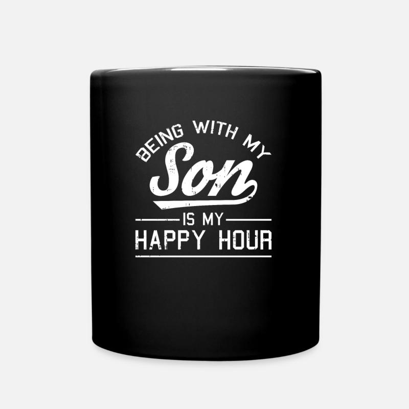 Mom Mutter Sohn - Tasse einfarbig - Schwarz