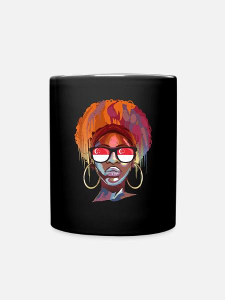 Singapur - Tasse einfarbig - Schwarz