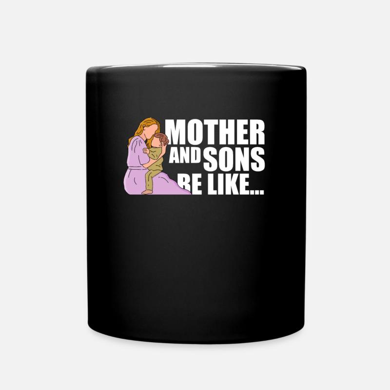 Mom Mutter Sohn - Tasse einfarbig - Schwarz