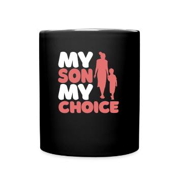 Mom Mutter Sohn - Tasse einfarbig - Schwarz - Vorne