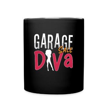 Garage Sale Diva Bargain Hunter Loves Flea Market - Full Colour Mug - black - Front