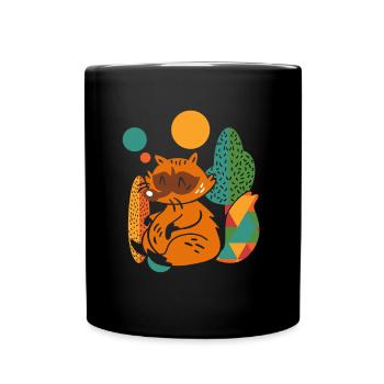 Raton laveur mignon - Mug uni - noir - Devant