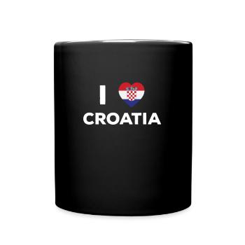 Croatia Kroatien Geschenke Damen & Herren - Tasse einfarbig - Schwarz - Vorne
