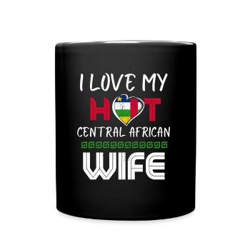 Funny I Love My Hot Central African Wife Husband - Tasse einfarbig - Schwarz - Vorne