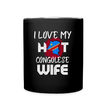 Funny I Love My Hot Congolese Wife Husband - Tasse einfarbig - Schwarz - Vorne