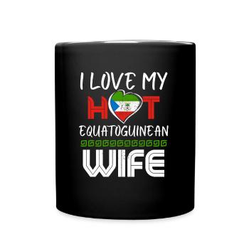 Funny I Love My Hot Equatoguinean Wife Husband - Full Colour Mug - black - Front
