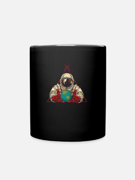 Astronaut Raumfahrer Kosmonaut Erde - Tasse einfarbig - Schwarz