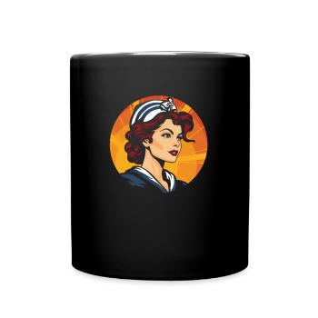 Voile Marin Voilier Voilier Femme - Mug uni - noir - Devant