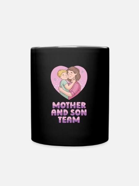 Mom Mutter Sohn - Tasse einfarbig - Schwarz