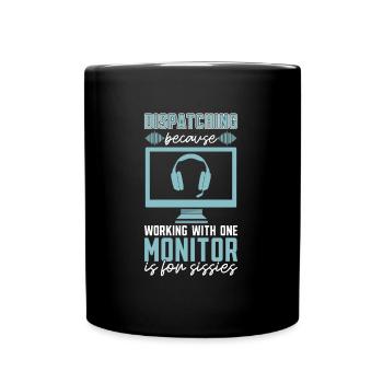Notruf Leitstelle Einsatzzentrale Sarkastisch - Tasse einfarbig - Schwarz - Vorne