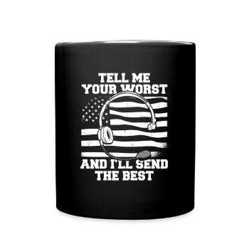 Emergency call control center operations center - Full Colour Mug - black - Front