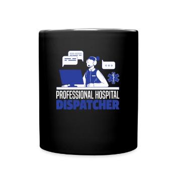 Emergency call control center hospital operations center - Full Colour Mug - black - Front