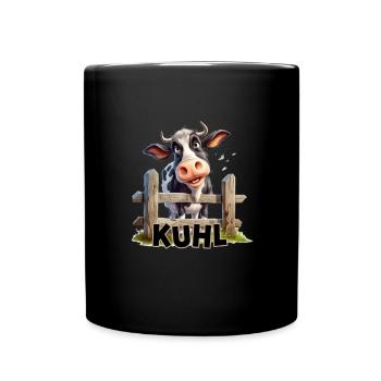 Kuhl - coole Kuh Kühe witzige Landwirte und Bauern - Tasse einfarbig - Schwarz - Vorne