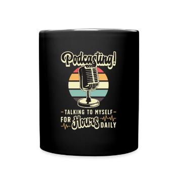 Podcasting Talking To Myself For Retro Microphone - Mug uni - noir - Devant