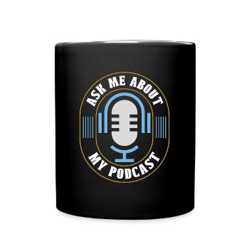 Podcasting Posez-moi des questions sur mon podcast Radio Broadcast - Mug uni - noir - Devant
