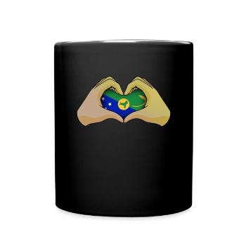 Weihnachtsinsel - Tasse einfarbig - Schwarz - Vorne
