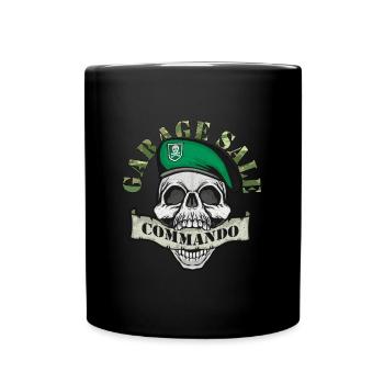 Garage Sale Commando Flea Market Bargain Hunter - Full Colour Mug - black - Front