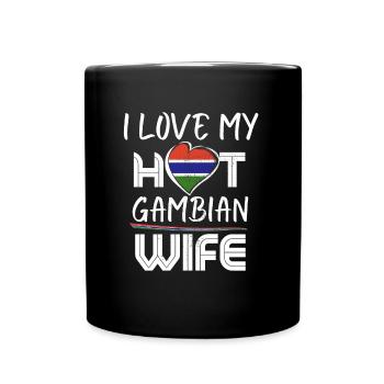 Funny I Love My Hot Gambian Wife Husband - Full Colour Mug - black - Front