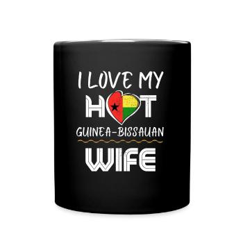 C’est drôle j’aime mon mari chaud de Guinée-Bisauan - Mug uni - noir - Devant