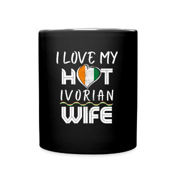 Funny I Love My Hot Ivorian Wife Husband - Full Colour Mug - black - Front