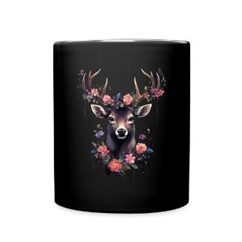 Remplacement dirndl cerf bois cerf cerf - Mug uni - noir - Devant