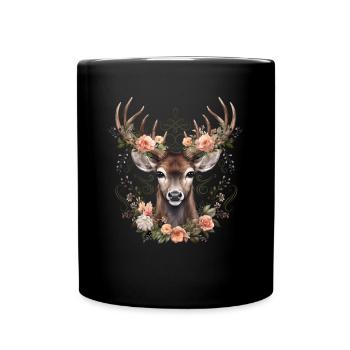 Remplacement dirndl cerf bois cerf cerf - Mug uni - noir - Devant