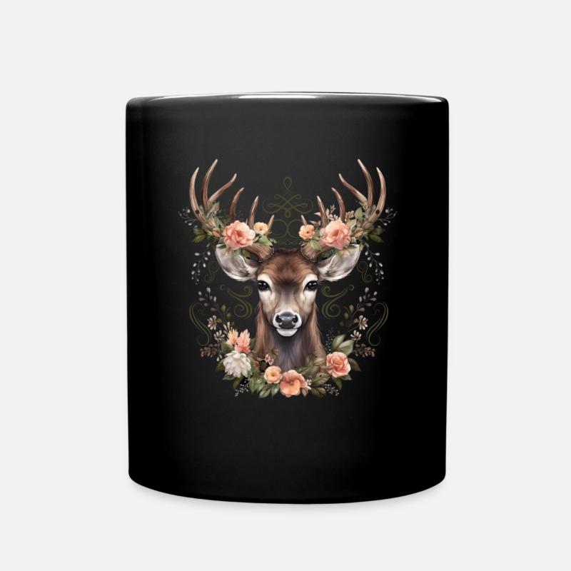 Remplacement dirndl cerf bois cerf cerf - Mug uni - noir