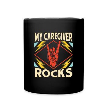 Caregiving My Caregiver Rocks Family Caregiver - Full Colour Mug - black - Front