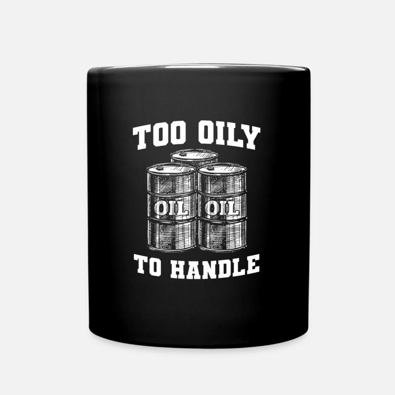 Ölfeld Bohrinsel - Tasse einfarbig - Schwarz