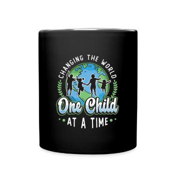 Childcare Worker Changing The World One Caretaker - Full Colour Mug - black - Front