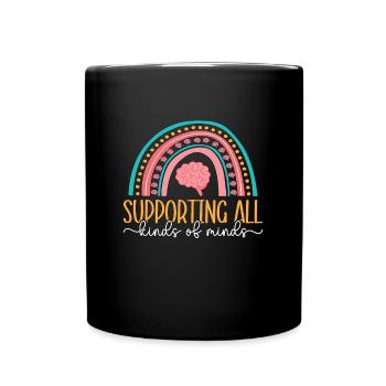 IEP Supporting All Kinds Of Minds Autism Teacher - Full Colour Mug - black - Front