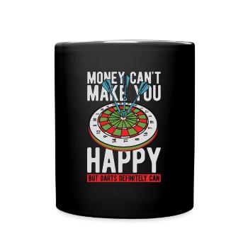 Darts Money Can't Make You Darting Dart Player - Full Colour Mug - black - Front