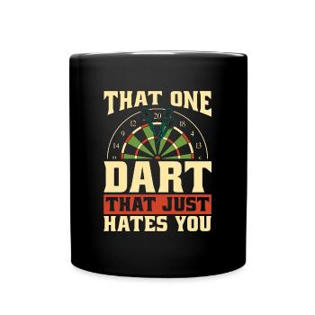 Darts That One Dart That Just Darter Dart Player - Full Colour Mug - black - Front