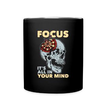 Darts Focus It's All In Your Mind Dart Playing - Full Colour Mug - black - Front