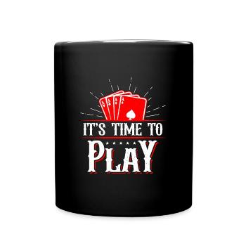 Blackjack classique Il est temps de jouer au croupier de casino - Mug uni - noir - Devant