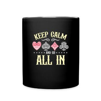 Blackjack classique Restez calme et allez tout dans le casino - Mug uni - noir - Devant